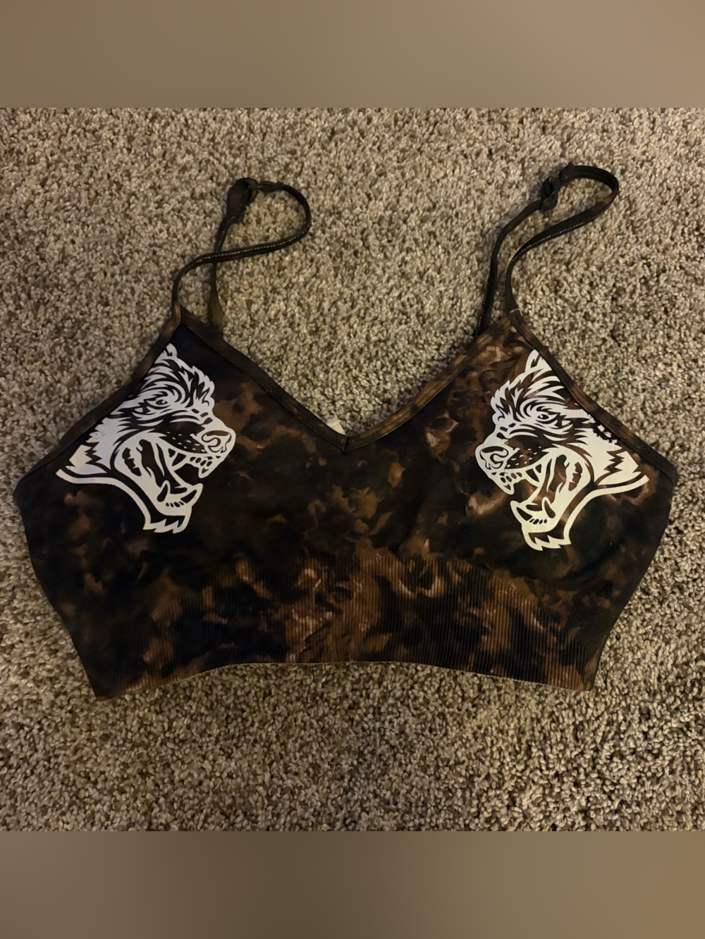 Darc Limited Longline Collection Brown Tie Dye Sports Bra Size M